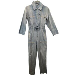 Vintage Saint Germaine Paris Womens Jumpsuit Sz S Painters Coverall Blue 80s